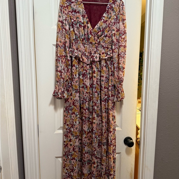 Promesa Multicolor Floral Long Sleeve Dress - Picture 1 of 5